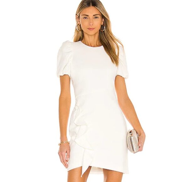 Likely Malta Short Sleeve Front Ruffle Navy Blue Mini Dress NWT Size 4 - Picture 3 of 12